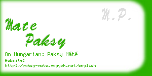 mate paksy business card