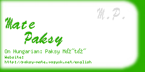 mate paksy business card